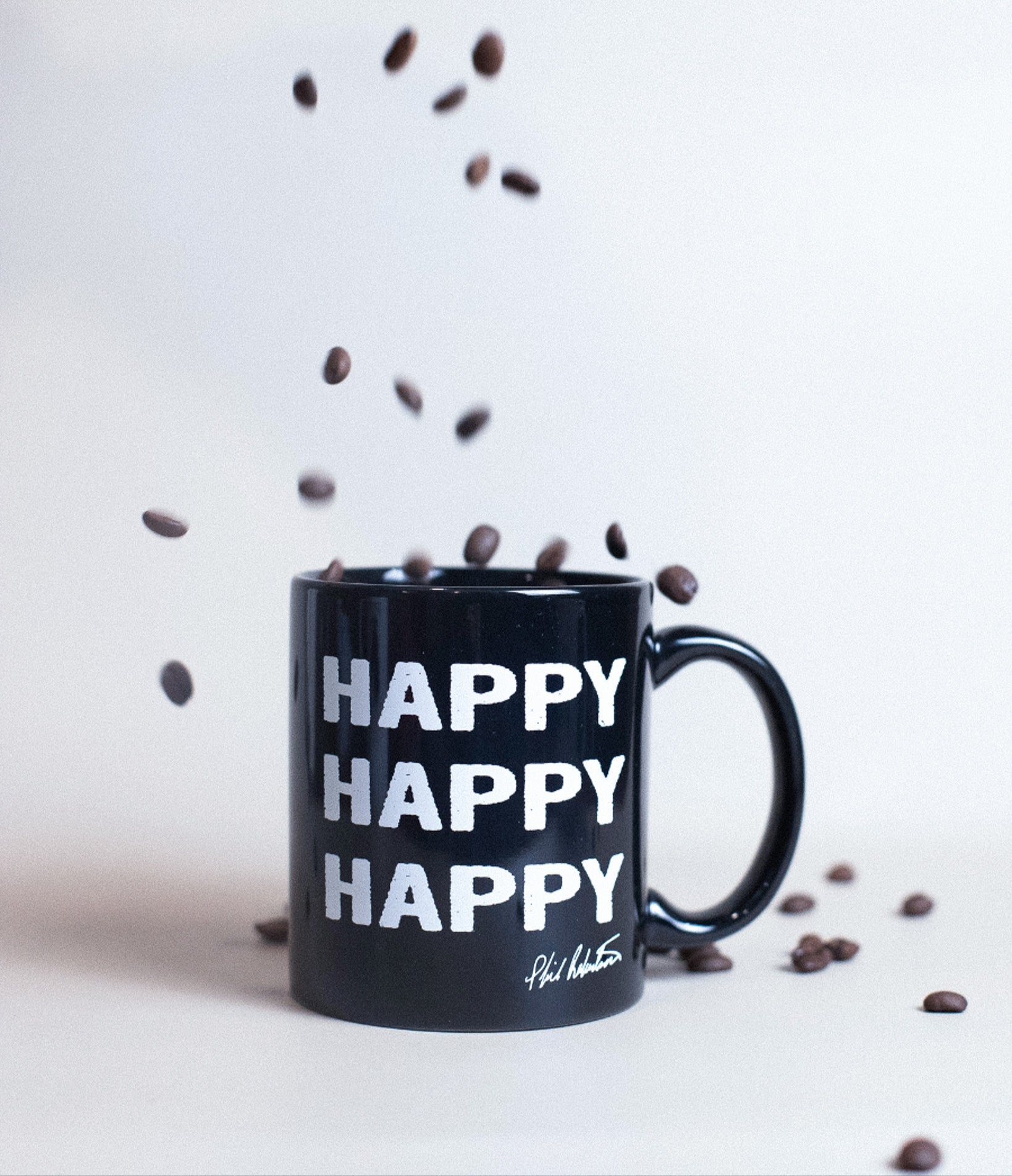 Happy Happy Happy Black Mug