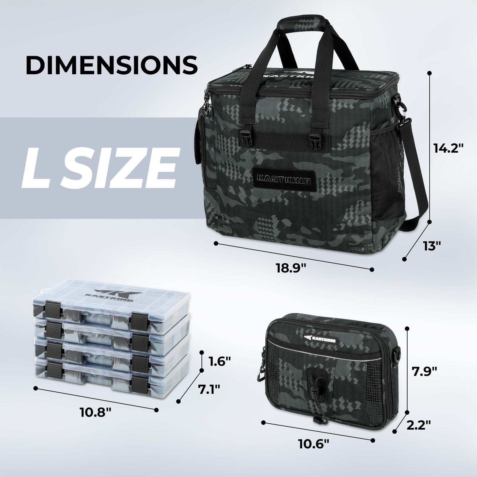 KastKing BaitSpace Fishing Tackle Bag with 4 Tackle Boxes 12 KastKing BaitSpace Fishing Tackle Bag with 4 Tackle Boxes
