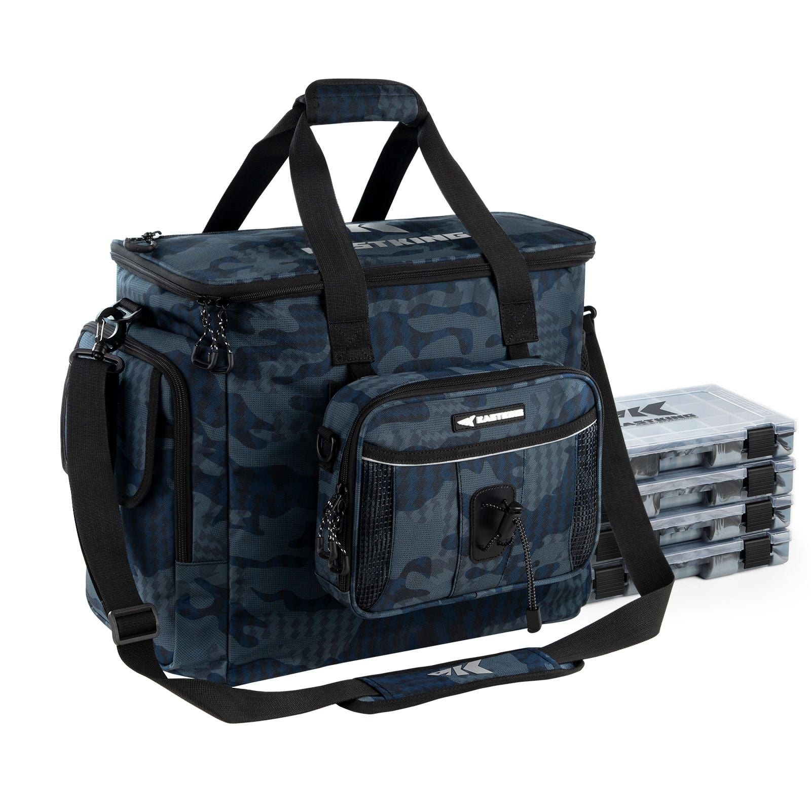 KastKing BaitSpace Fishing Tackle Bag with 4 Tackle Boxes 4 KastKing BaitSpace Fishing Tackle Bag with 4 Tackle Boxes