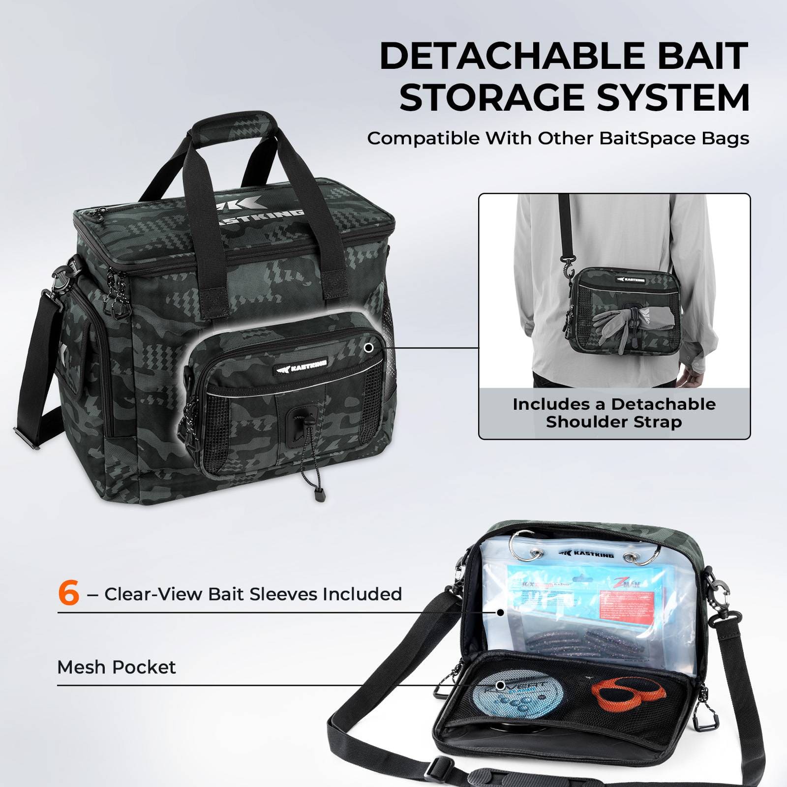 KastKing BaitSpace Fishing Tackle Bag with 4 Tackle Boxes 7 KastKing BaitSpace Fishing Tackle Bag with 4 Tackle Boxes