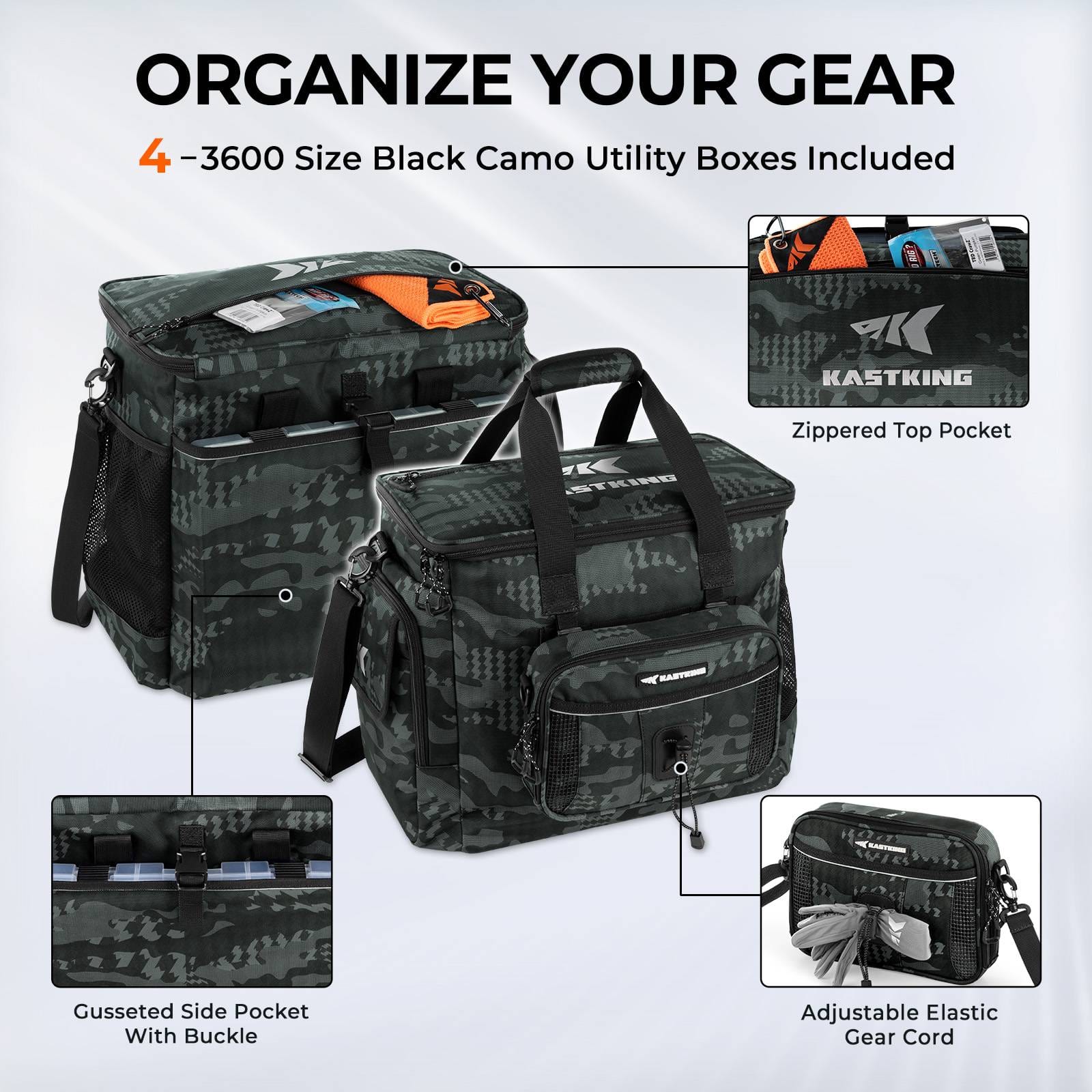 KastKing BaitSpace Fishing Tackle Bag with 4 Tackle Boxes 9 KastKing BaitSpace Fishing Tackle Bag with 4 Tackle Boxes