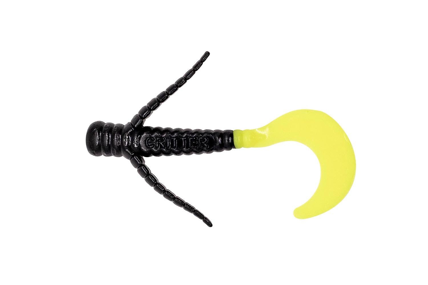 Fin Commander Curly Critter Black/Chartreuse, 6 pc.
