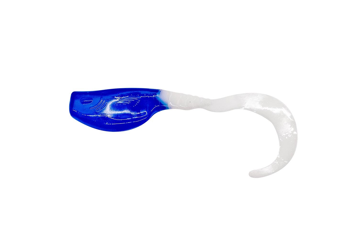 Fin Commander Slab Curly Blue/White Bait, 12 pc.