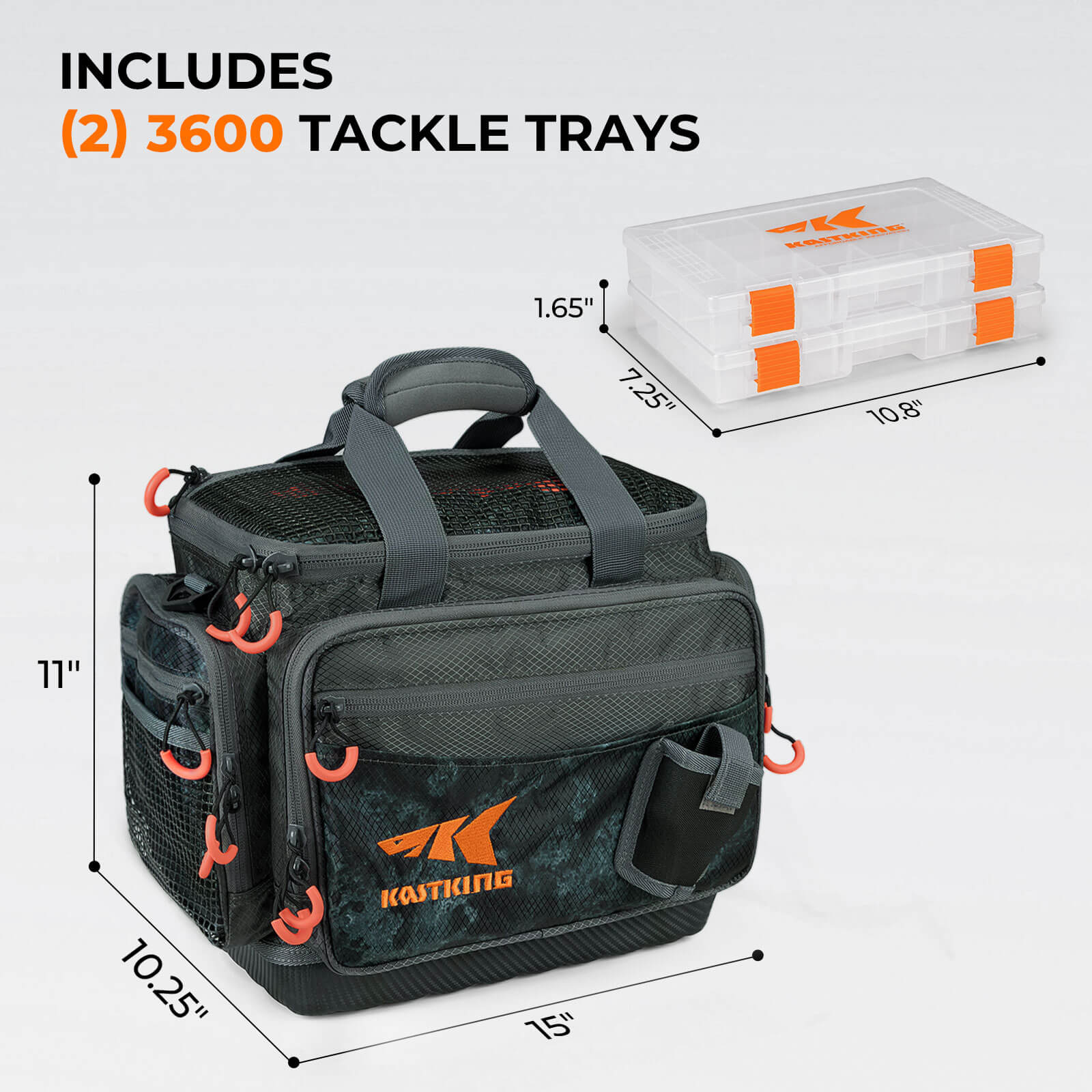 KastKing Fishing Tackle Bags with 2 Tackle Boxes 3 KastKing Fishing Tackle Bags with 2 Tackle Boxes