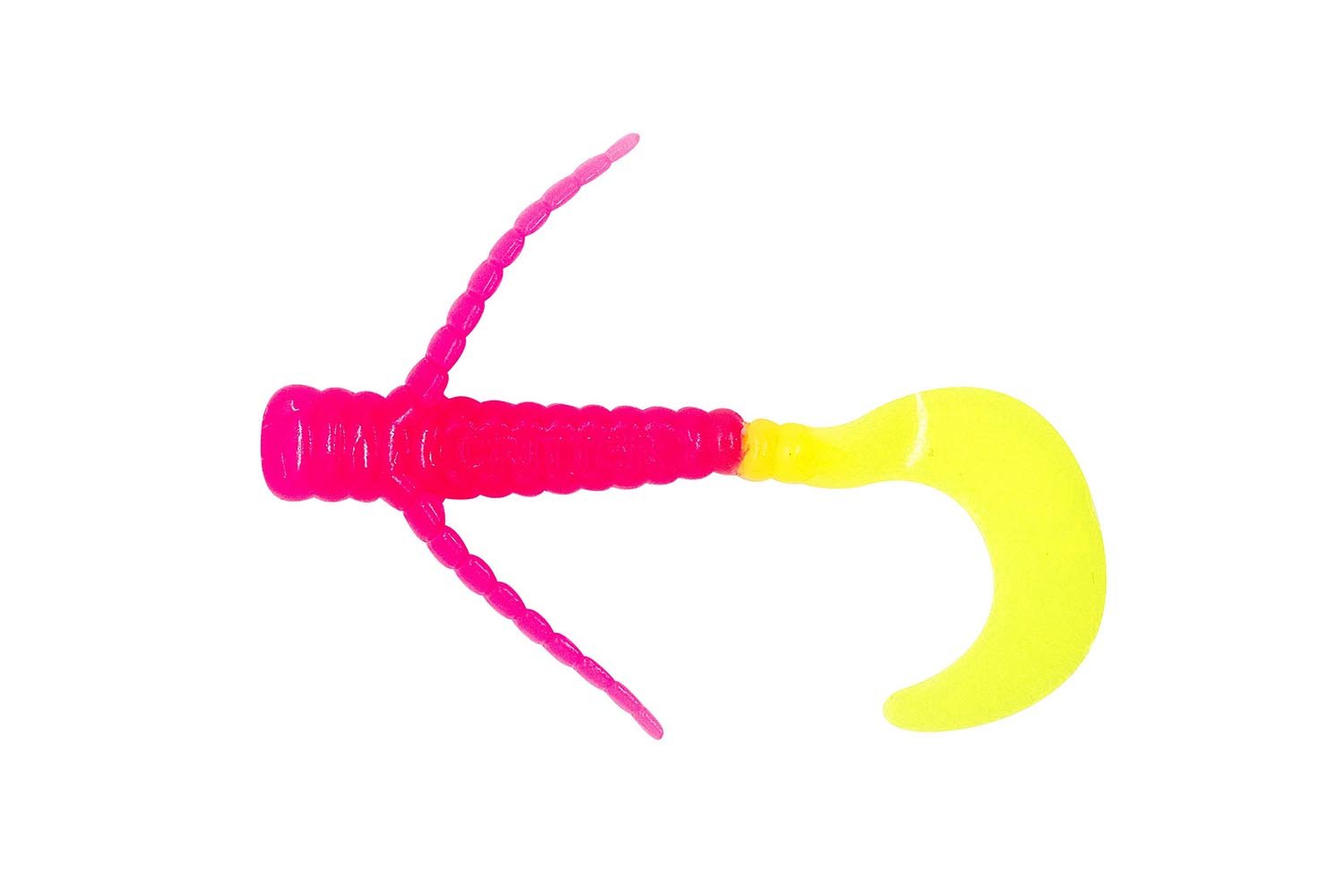Fin Commander Curly Critter Pink/Chartreuse, 6 pc.