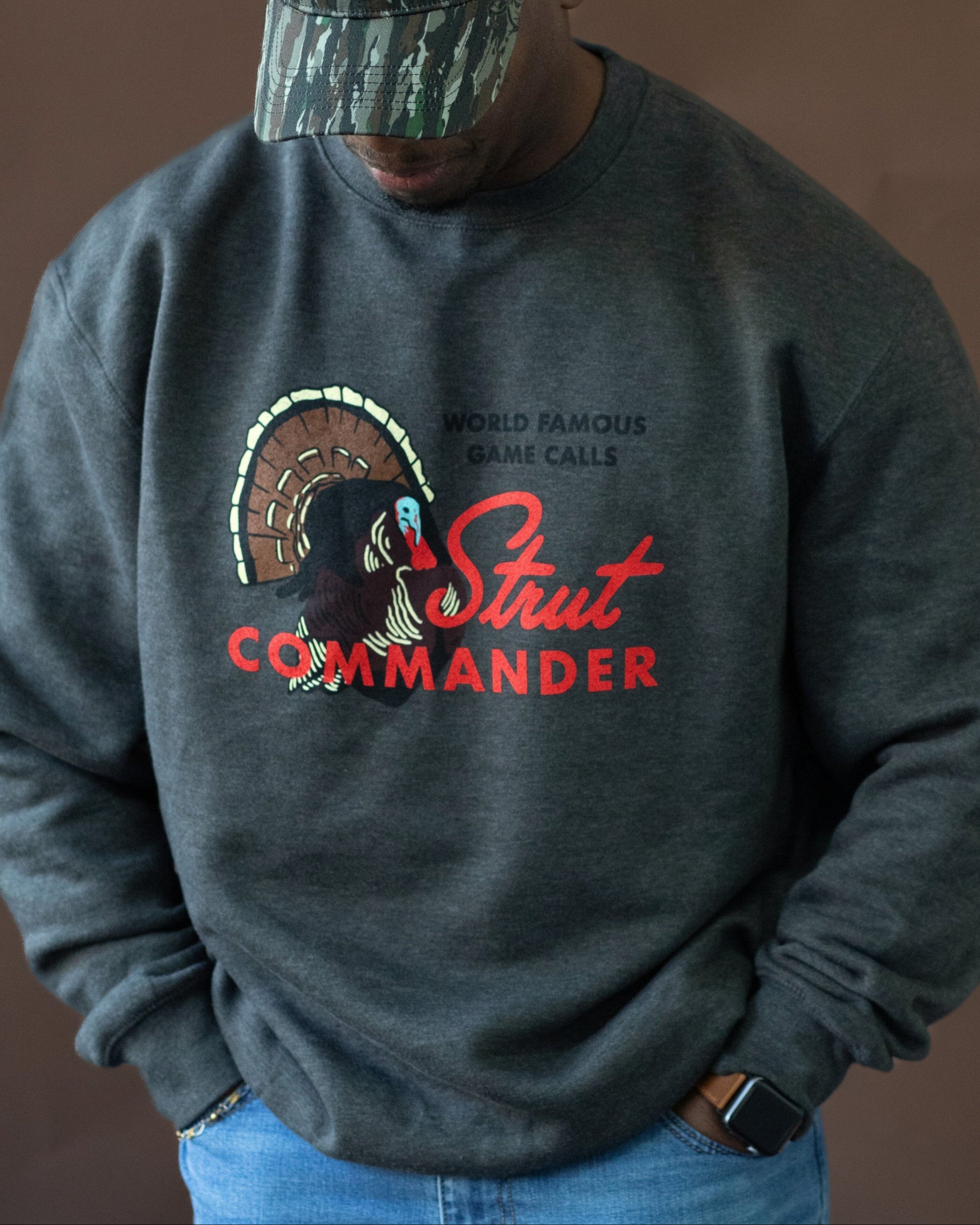 Strut Commander World Famous Charcoal Crewneck Sweatshirt