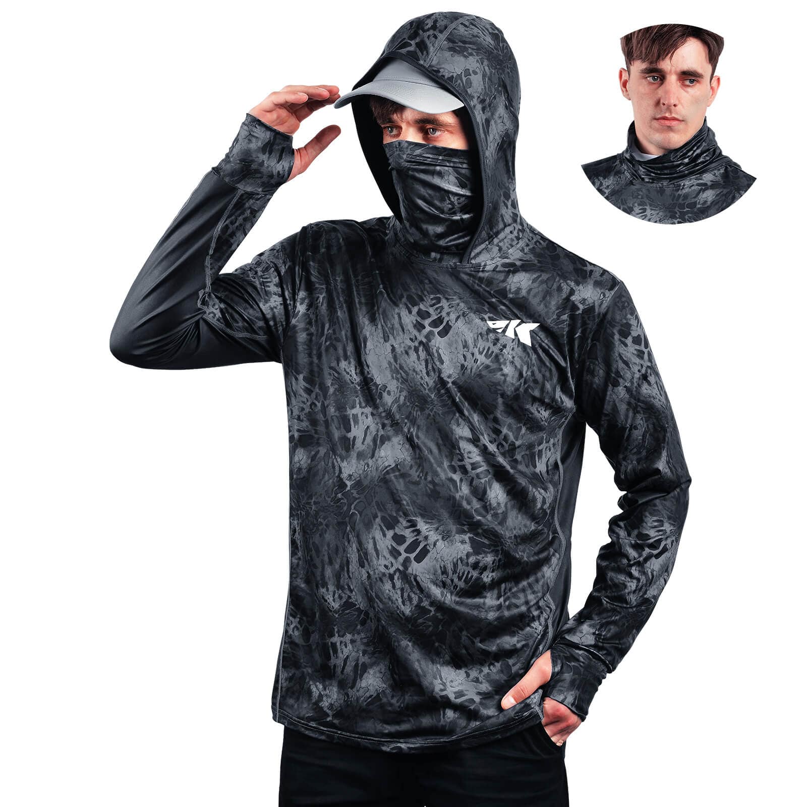 KastKing Men's Long Sleeve Fishing Shirt (With Neck Gaiter)